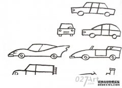 小汽车简笔画：乘用车和商用车_小汽车简笔画